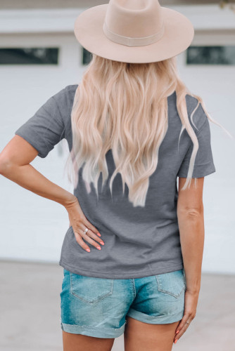 Gray Home is where the herd is Short Sleeve Graphic Tee LC25217758-11
