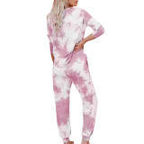 PinkTie Dye Long Sleeve Top and Pants Loungewear TQV810008-10