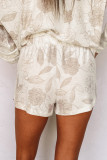 Floral Print Long Sleeve Top and Shorts Lounge Set LC4512092-1