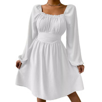 White Tie Back High Waisted A-Line Dress TQK311123-1