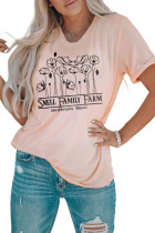 Pink Snell Family Farm Flower Graphic T Shirt LC25217979-10