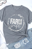 Gray Farm Wife Casual Short Sleeve Printed T Shirt LC25217929-11