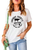 White Grundy County Auction Graphic Roll-up Short Sleeve Tee LC25217977-1