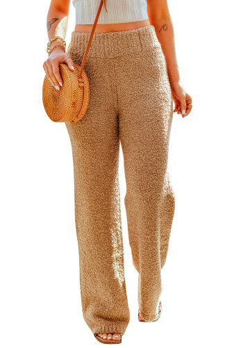 Khaki High Waist Plush Knitted Pants LC7711242-16