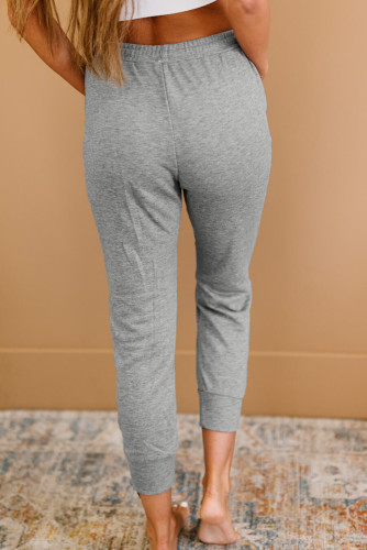Gray Heather Distressed Cropped Joggers LC7711249-11