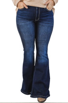 Plus Size Deep Wash Mid-waist Flared Jeans  LC782209-5