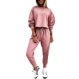 Pink Sports Sweatshirt with Jogging Pants 2pcs Set TQF711033-10