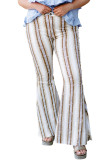 Plus Size Stripe Print High Waist Bell Bottom Pants PL771030-19