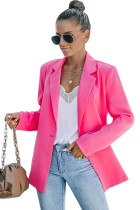 Pink Solid Lapel Collar Back Chain Blazer LC852404-10