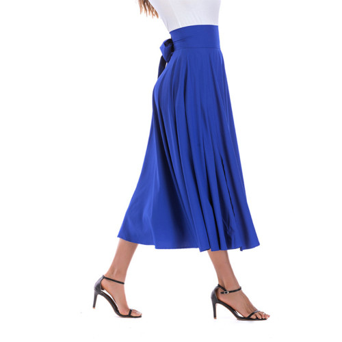 Blue High Waisted Swing A-line Maxi Skirt TQV360048-5