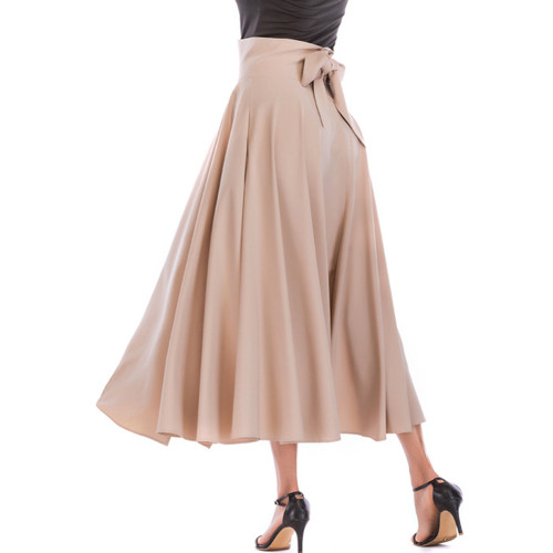 Khaki High Waisted Swing A-line Maxi Skirt TQV360048-21