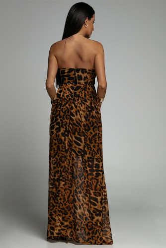 Bandeau Leopard Print Maxi Dress LC6111508-20