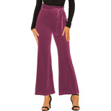 Rosy Elastic High Waist Pocket Pants with Belt TQV510041-6