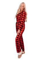 Red Parent-child Plaid Print Shirt and Pants Loungewear LC6110967-3