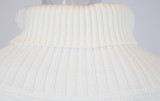 White Turtleneck Side Split Pullover Knit Sweater TQBA2211071-1