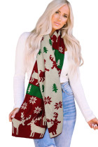 Christmas Snowflake Elk Colorblock Knitted Scarf BH04115-3