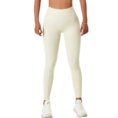 Beige High Waisted Fitness Sports Yoga Pants TQX511036-46