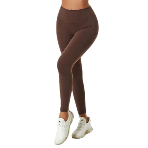 Coffee High Waisted Fitness Sports Yoga Pants TQX511036-15