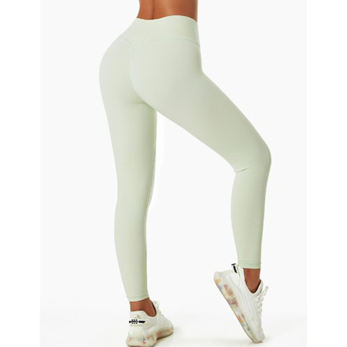 Greyish-green High Waisted Fitness Sports Yoga Pants TQX511036-50