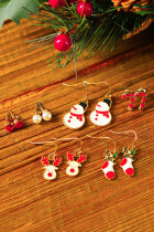 Multicolor Christmas Series Stud and Hook Earring Set  BH01283-22