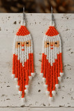 Red Christmas Santa Claus Beaded Tassel Earrings BH012046-3