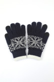 Black Christmas Snowflake Pattern Knit Gloves BH04722-2