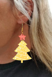 Yellow Christmas Tree Star Dangle Earrings BH011928-7