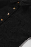 Black Little Girl Pocketed Corduroy Shirt TZ25581-2