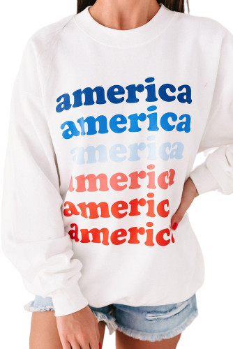 White America Repeat Graphic Pullover Sweatshirt LC25314397-1