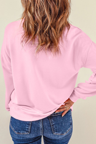 Pink Girl Mom Script Graphic Sweatshirt  LC25314398-10