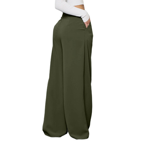 Army Wide Leg Pants With Packet TQV510113-27