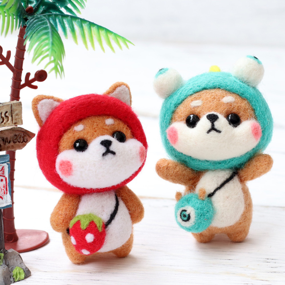 Nt 229 柴犬狗犬羊毛氈戳戳樂手工玩偶卡通製作diy 情侶聖誕禮物材料包 M Aeqpw Com