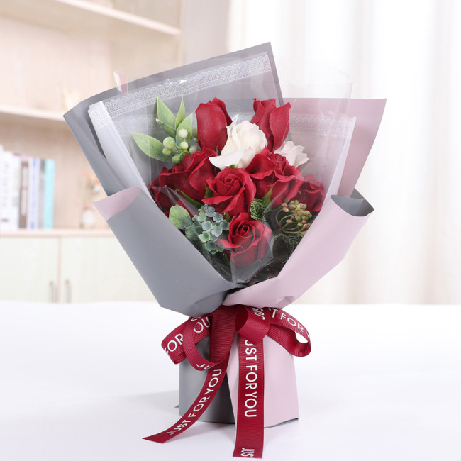【Kectios™】香皂花手捧花花束禮盒情人節聖誕節禮物會員禮品模擬玫瑰花盒