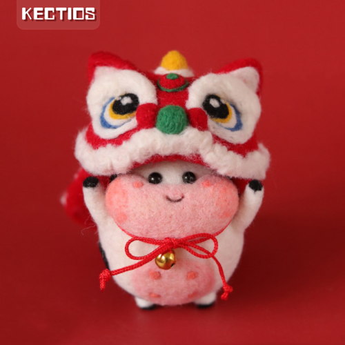 【Kectios™】【新年禮物】羊毛氈戳戳五牛送福 牛年吉祥物公仔 手工DIY材料包