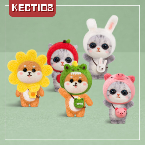 【Kectios™】羊毛氈戳戳樂diy材料包手工製作情侶禮物玩偶小奶貓咪柴犬【滿5件包郵，滿8件減免15%】