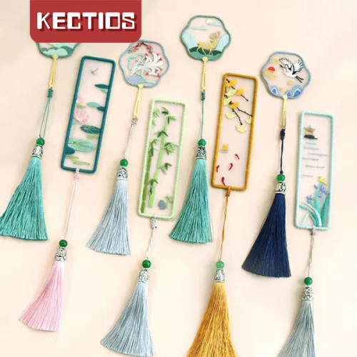 【Kectios™】刺繡手工diy材料包初學者自製繡品同款古風書簽情侶送禮物