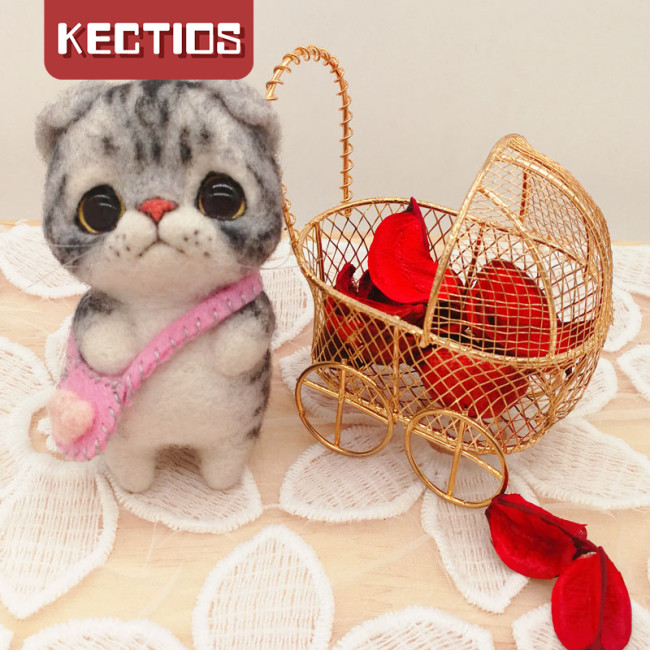 【Kectios™】打發時間手工品 貓咪羊毛氈搓戳戳樂 英短材料包diy 製作公仔玩偶