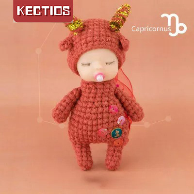 【Kectios™】十二星座鉤針diy材料包包解悶手工編織玩偶毛線團，送工具，送視頻教程