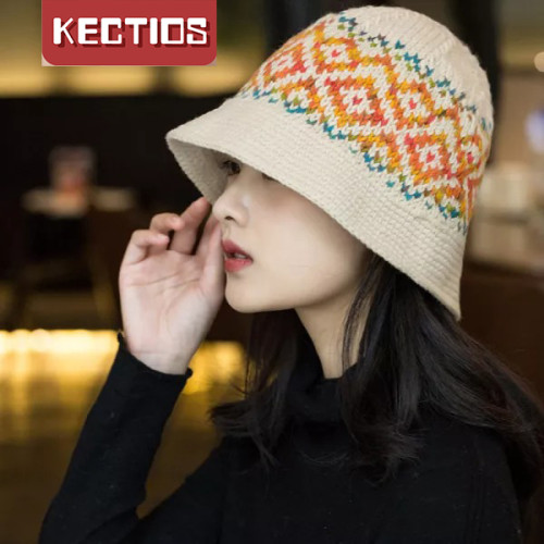 【Kectios™】費爾島鑽石漁夫帽手工編織毛線團帽子鉤棒針diy材料包