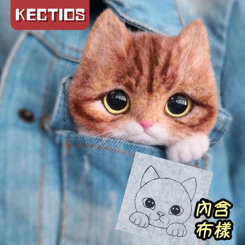 【Kectios™】模擬布偶 胸針材料包 羊毛氈戳戳樂打發時間手工DIY