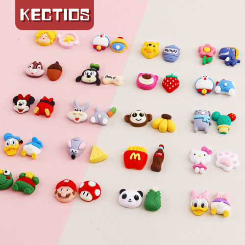 【Kectios™】卡通動物組合diy手機殼奶油膠材料包手工水晶滴膠製作樹脂配件
