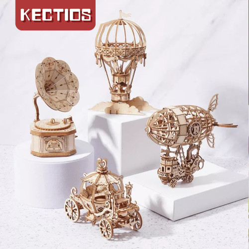 【Kectios™】【創意3d立體拼圖】手工diy木製拼裝桌面擺件