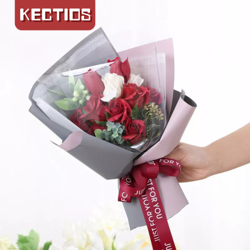 【Kectios™】香皂花手捧花花束禮盒情人節聖誕節禮物會員禮品模擬玫瑰花盒