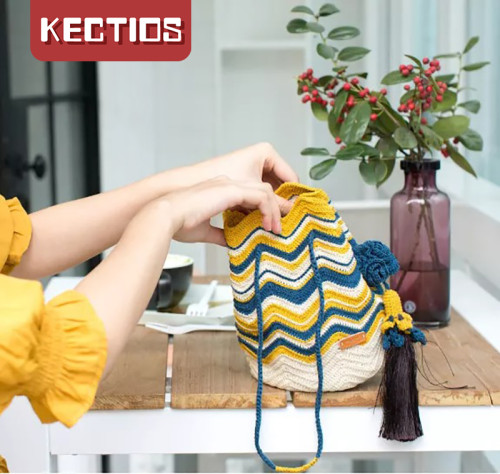 【Kectios™】迷你wayuu包包手工編織鉤針diy材料包蕾絲線毛線團