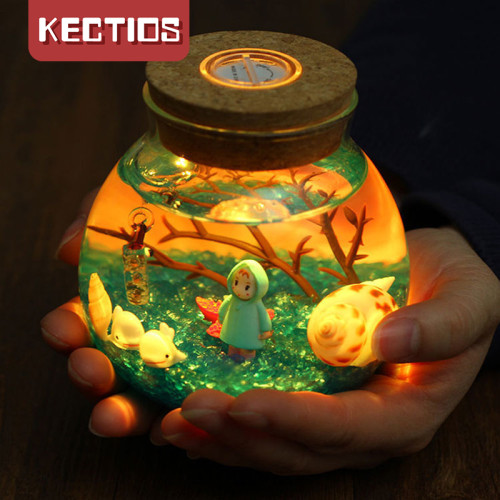 【Kectios™】【遙控七彩】DIY卡通微景觀夜光創意瓶