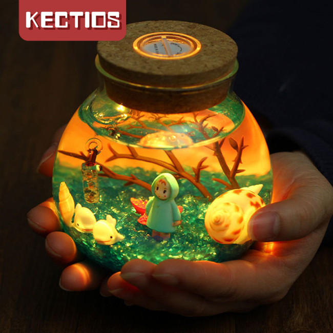 【Kectios™】【遙控七彩】DIY卡通微景觀夜光創意瓶
