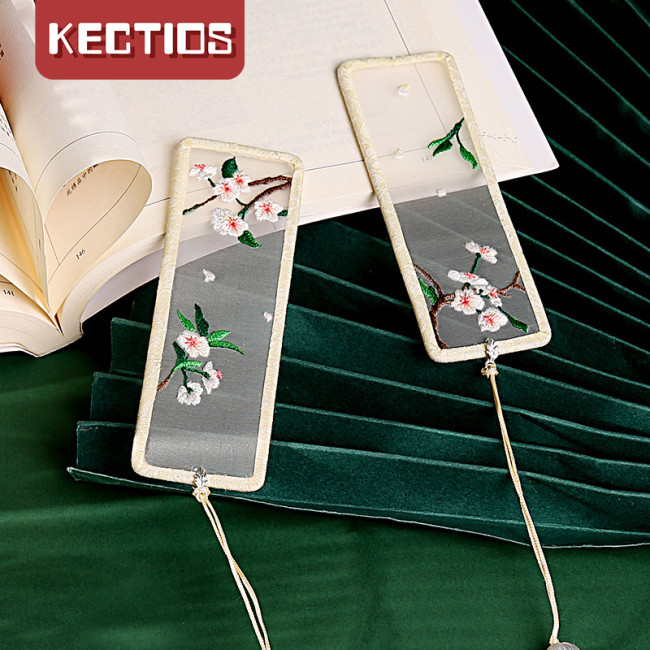 【Kectios™】刺繡diy手工自繡初學者材料包 古風蘇繡書籤絲帶繡繡品繡花製作繡