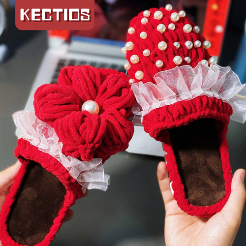 【Kectios™】泡芙花diy拖鞋材料包抖音同款手作 手工編織鉤針粗毛線送女友