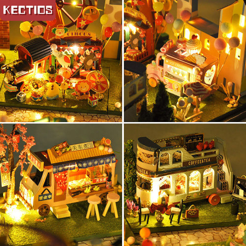 【Kectios™】天予diy小屋小汽車街市小鋪子模型玩具屋手工製作生日節日禮物