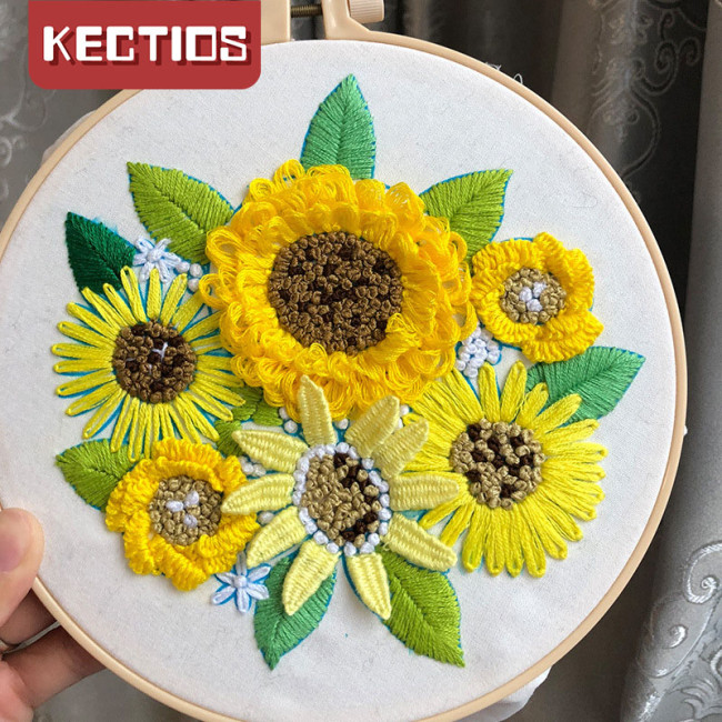 【Kectios™】（原創）手工創意刺繡diy繁花歐式刺繡3d刺繡初級材料包含教程